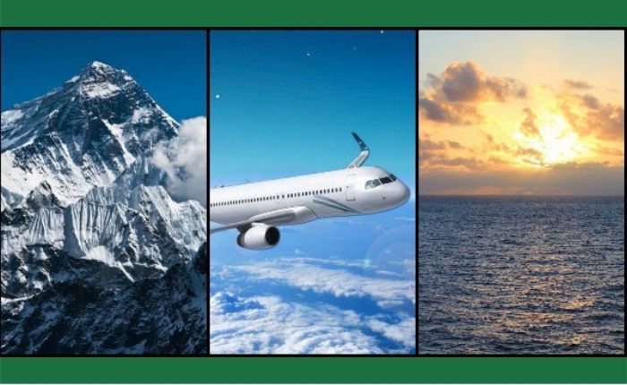 Why airplanes don't pass through Mount Everest and the Pacific Ocean