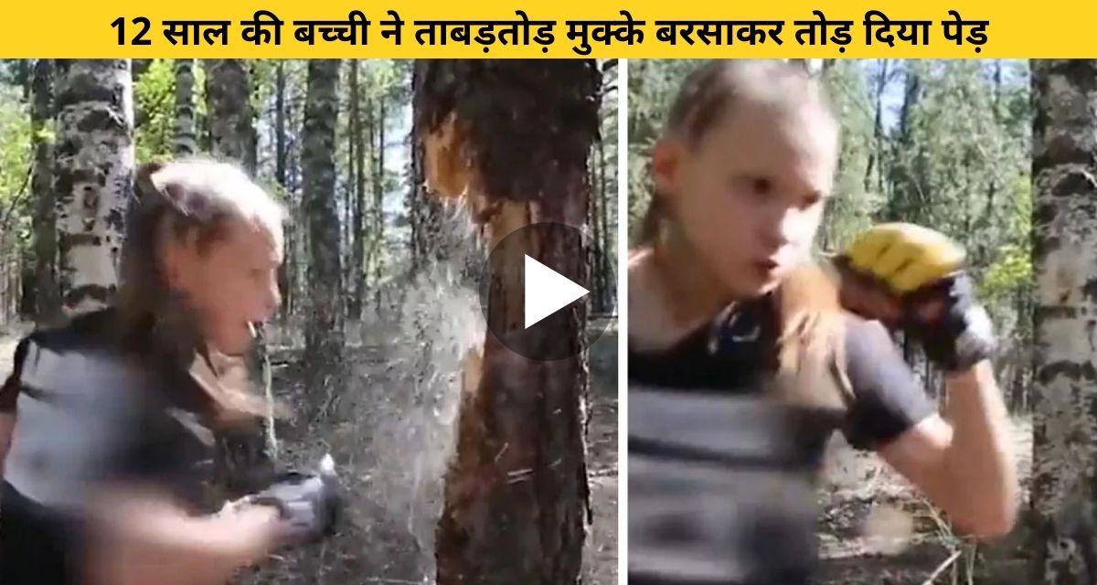 A tree could not bear the speed punch of a 12 year old girl