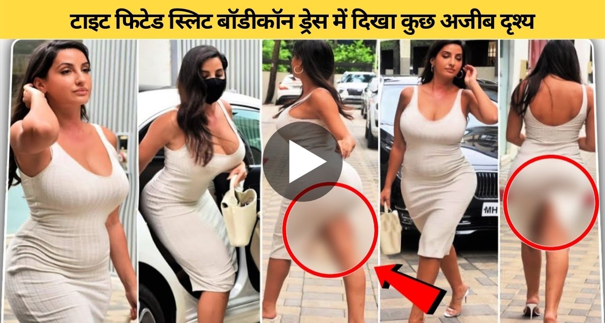 Nora Fatehi seen in a tight fitting bodycon dress