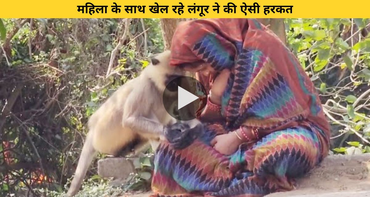 The baboon playing with the woman did such an act