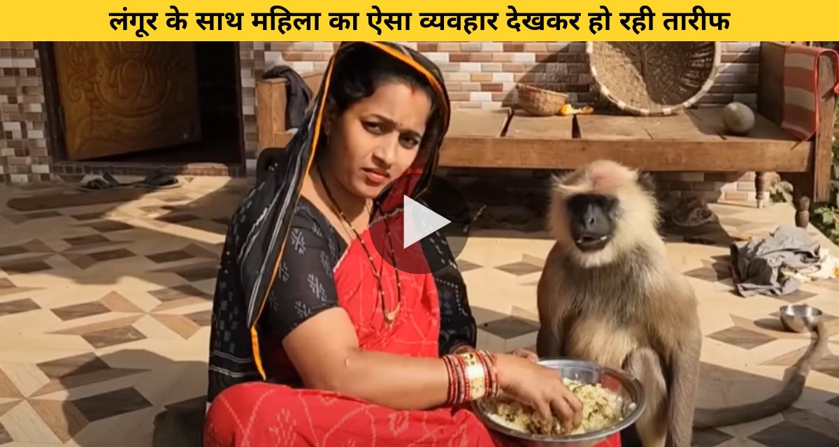 Such behavior of a woman with a langur
